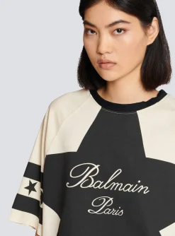 Women Balmain Signature Stars T-shirt