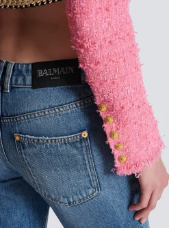Women Balmain Signature Tweed And Chain Jacket