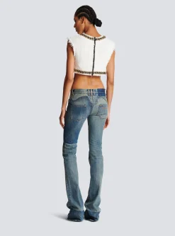 Women Balmain Signature Tweed Tank Top