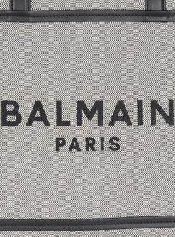 Women Balmain B-Army 42 Canvas And Smooth Leather Tote Bag
