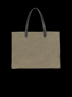 Women Balmain B-Army 42 Canvas Tote Bag With Leather Details