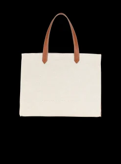 Women Balmain B-Army 42 Canvas Tote Bag With Leather Details