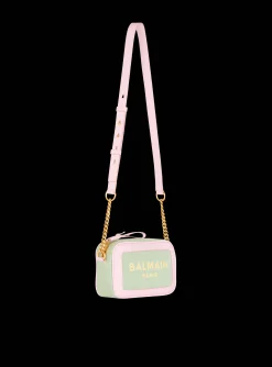 Balmain B-Army Camera Case In Canvas And Leather