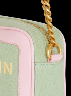 Balmain B-Army Camera Case In Canvas And Leather