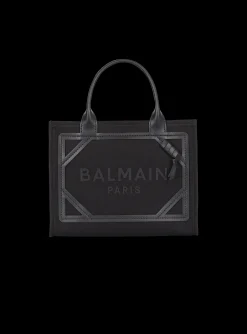 Women Balmain B-Army Canvas And Leather Tote Bag