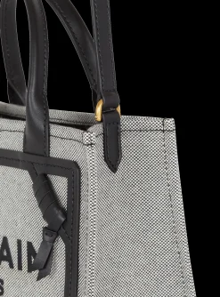 Women Balmain B-Army Canvas And Leather Tote Bag