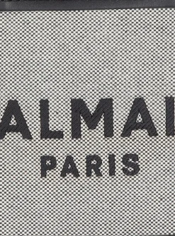 Women Balmain B-Army Canvas And Leather Tote Bag