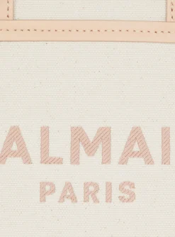 Women Balmain B-Army Canvas And Leather Tote Bag