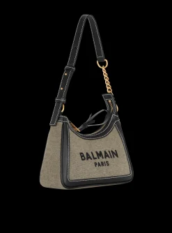 Women Balmain B-Army Canvas Bag With Leather Inserts