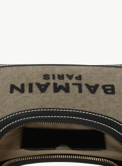 Women Balmain B-Army Canvas Bag With Leather Inserts