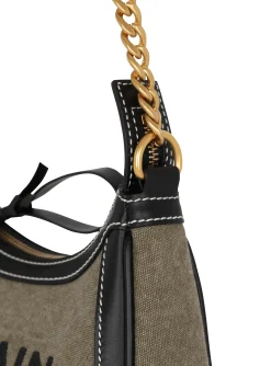 Women Balmain B-Army Canvas Bag With Leather Inserts