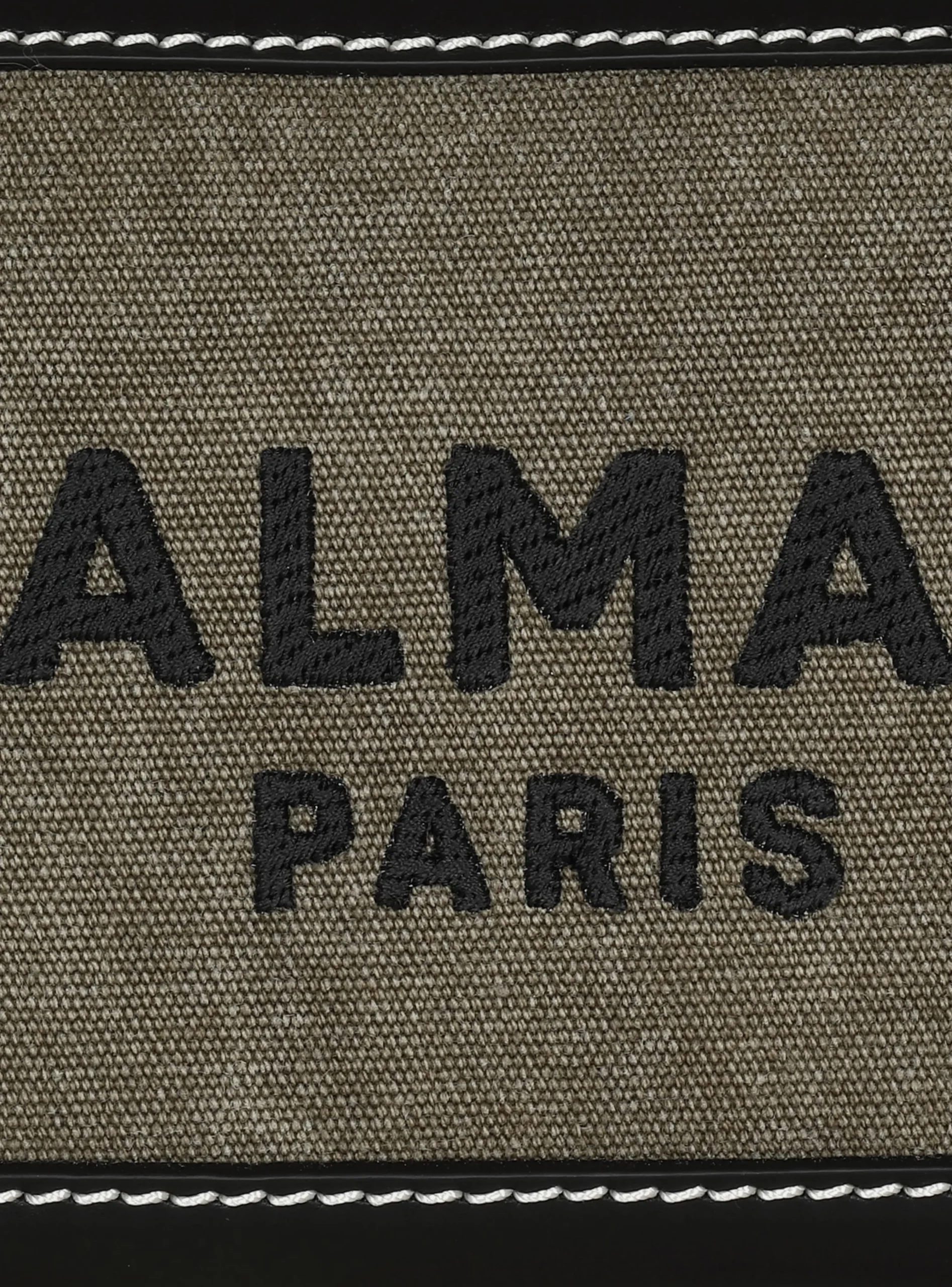Women Balmain B-Army Canvas Clutch Bag With Leather Inserts