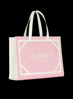 Women Balmain B-Army Medium Canvas And Leather Tote Bag