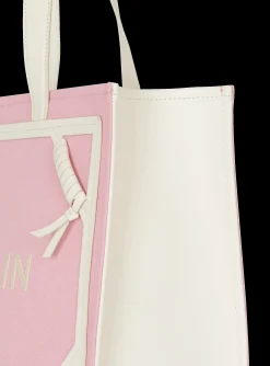Women Balmain B-Army Medium Canvas And Leather Tote Bag