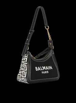 Women Balmain B-Army Monogrammed Canvas And Smooth Leather Handbag