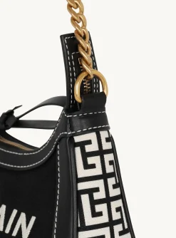 Women Balmain B-Army Monogrammed Canvas And Smooth Leather Handbag