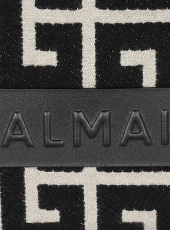 Women Balmain B-Army Monogrammed Jacquard And Leather Tote Bag