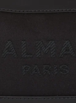 Women Balmain B-Army Pouch Canvas And Leather Bag