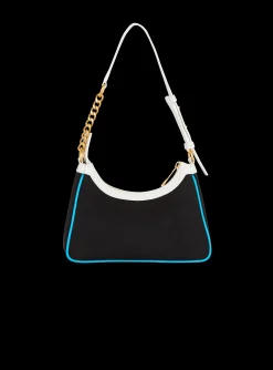 Women Balmain B-Army Shoulder Bag In Calfskin And Printed Postcard Canvas