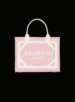 Women Balmain B-Army Small Canvas And Leather Tote Bag