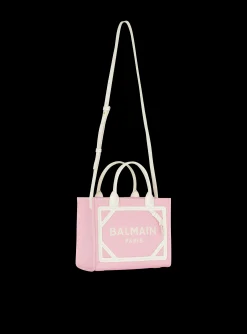 Women Balmain B-Army Small Canvas And Leather Tote Bag