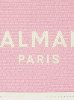 Women Balmain B-Army Small Canvas And Leather Tote Bag