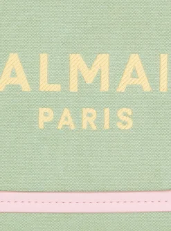 Balmain B-Army Small Canvas And Leather Tote Bag