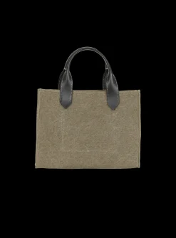Women Balmain B-Army Small Canvas Shopping Bag With Leather Inserts