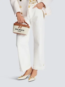 Women Balmain B-Army Vanity Case In Canvas And Leather