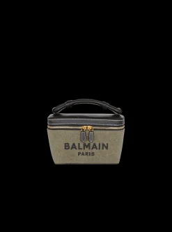 Balmain B-Army Vanity Case In Canvas And Leather