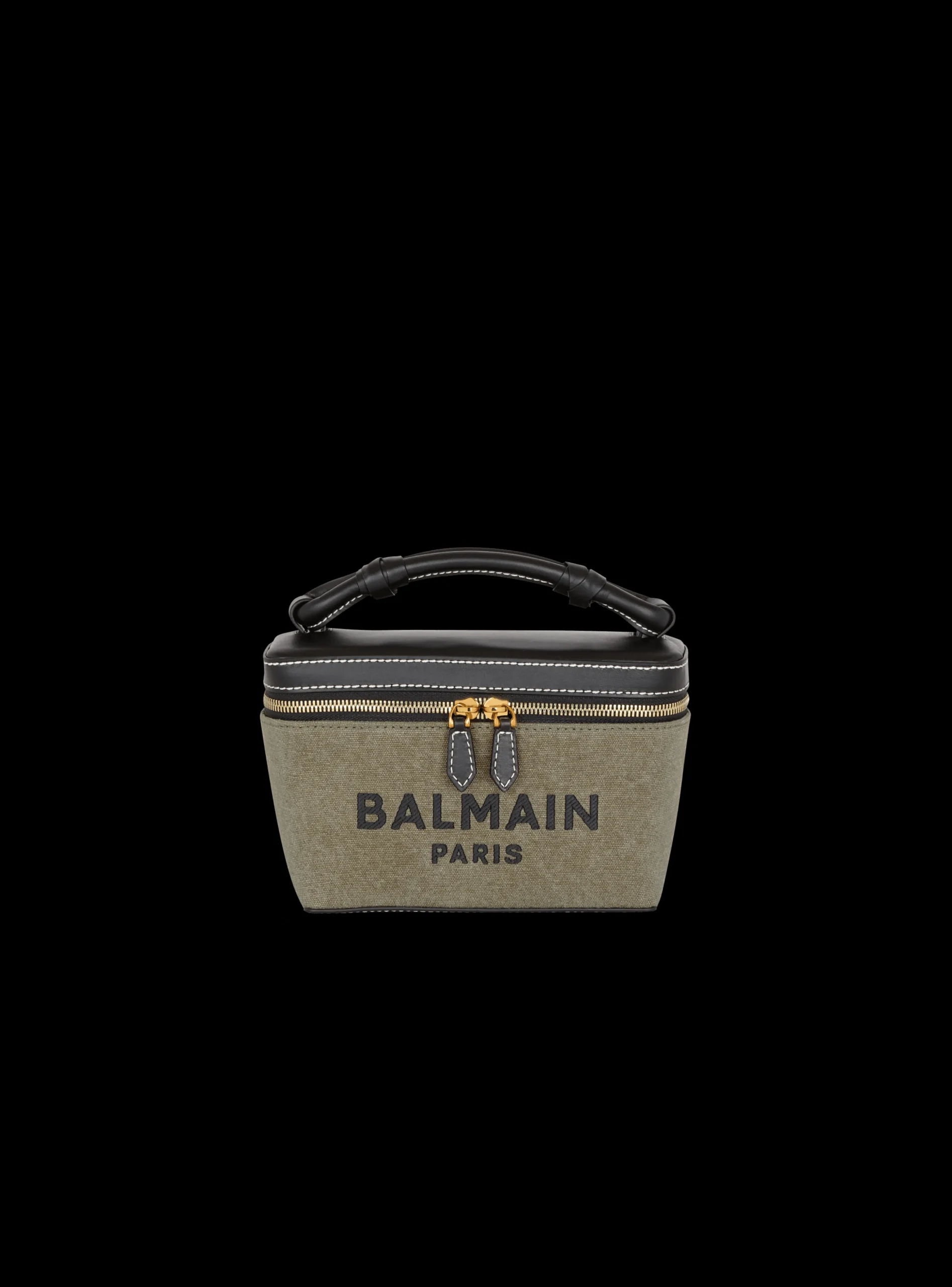 Balmain B-Army Vanity Case In Canvas And Leather