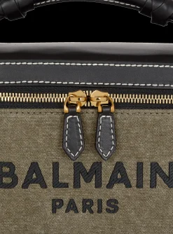Balmain B-Army Vanity Case In Canvas And Leather