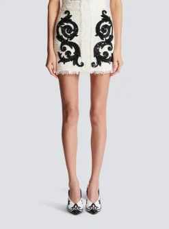 Women Balmain Baroque Tweed Skirt