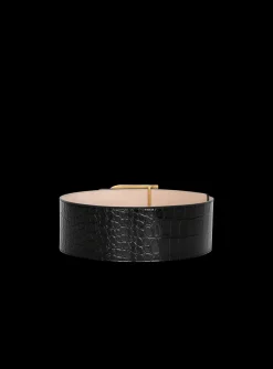 Women Balmain B-Belt In Crocodile-print Leather