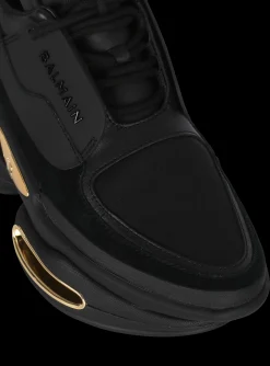 Women Balmain B-Bold Low-top Trainers In Neoprene And Suede