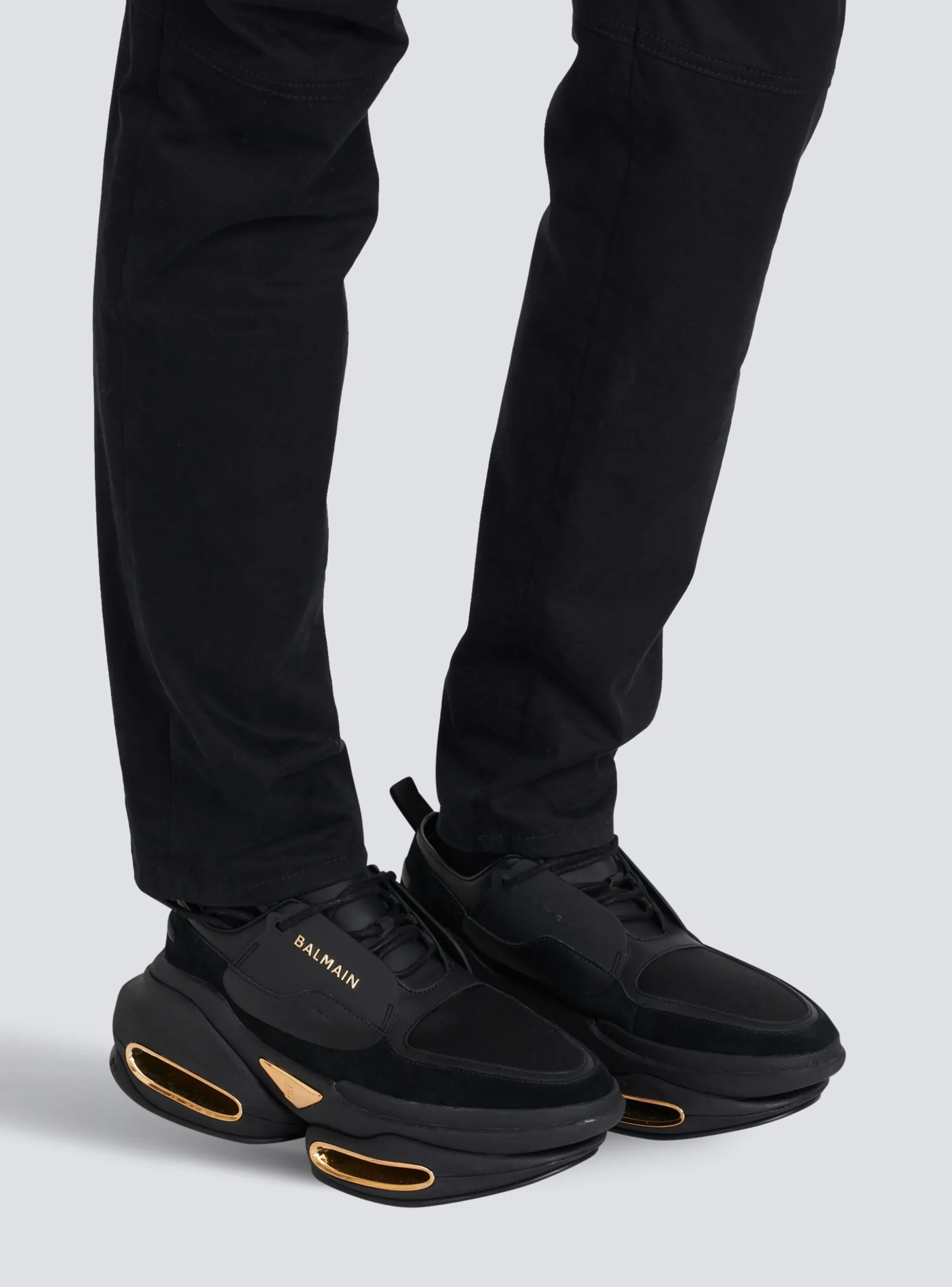 Balmain B-Bold Trainers In Leather And Suede