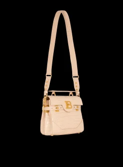 Women Balmain B-Buzz 23 Bag In Crocodile-embossed Calfskin