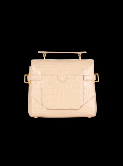 Women Balmain B-Buzz 23 Bag In Crocodile-embossed Calfskin