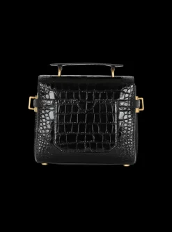 Women Balmain B-Buzz 23 Bag In Crocodile-print Leather