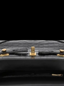Women Balmain B-Buzz 23 Bag In Crocodile-print Leather