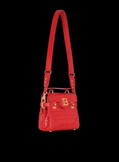 Women Balmain B-Buzz 23 Bag In Crocodile-print Leather