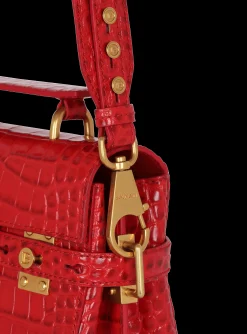 Women Balmain B-Buzz 23 Bag In Crocodile-print Leather