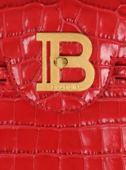 Women Balmain B-Buzz 23 Bag In Crocodile-print Leather