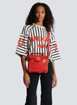 Women Balmain B-Buzz 23 Bag In Crocodile-print Leather
