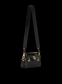 Women Balmain B-Buzz 19 Bag In Crocodile-print Leather