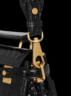 Women Balmain B-Buzz 19 Bag In Crocodile-print Leather
