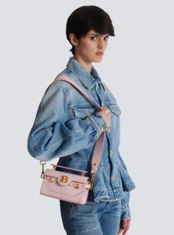 Women Balmain B-Buzz 19 Bag In Grained PB Labyrinth Leather