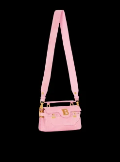 Balmain B-Buzz 19 Bag In Grid Embossed Suede Leather