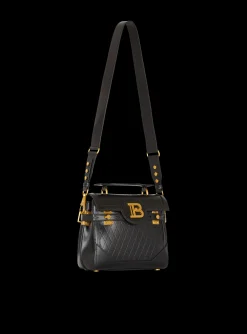 Women Balmain B-Buzz 23 Bag In Grid-embossed Calfskin