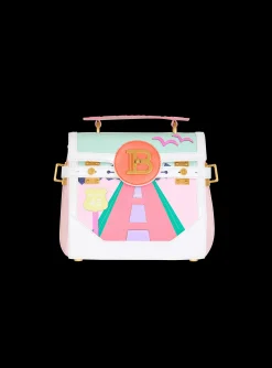 Women Balmain B-Buzz 23 Calfskin And Postcard Patchwork Bag